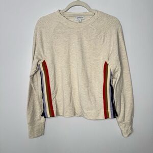 Evereve Women's Cream Sweatshirt with Colorful Stripes